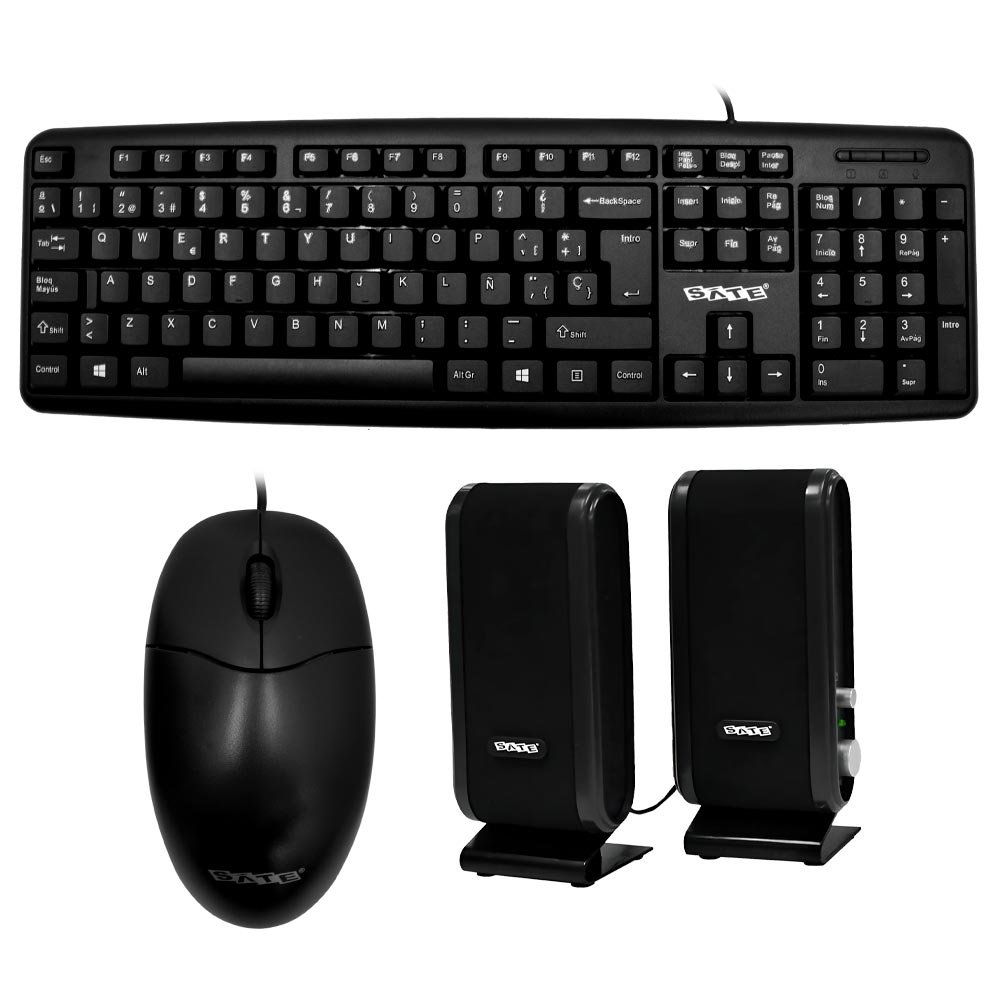 Gabinete Kit Satellite K704 Fonte 200W Speaker Mouse Teclado Español Negro