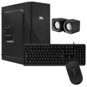 Gabinete Kit Mtek DK07 Fonte 500W Speaker Mouse Teclado Portugués Negro