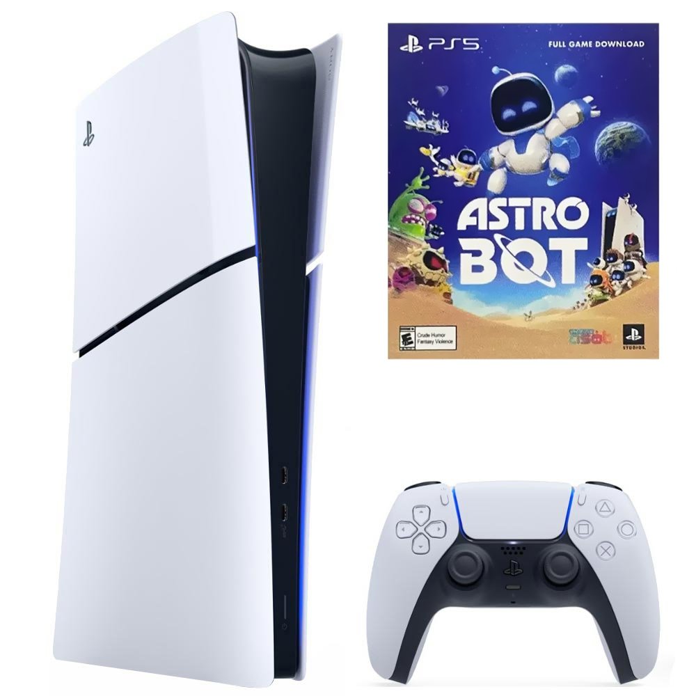 Consola Sony PlayStation 5 Slim CFI-2015 B01X 1TB Digital Edition Bivolt Blanco + Juego Astro Bot (Americano)