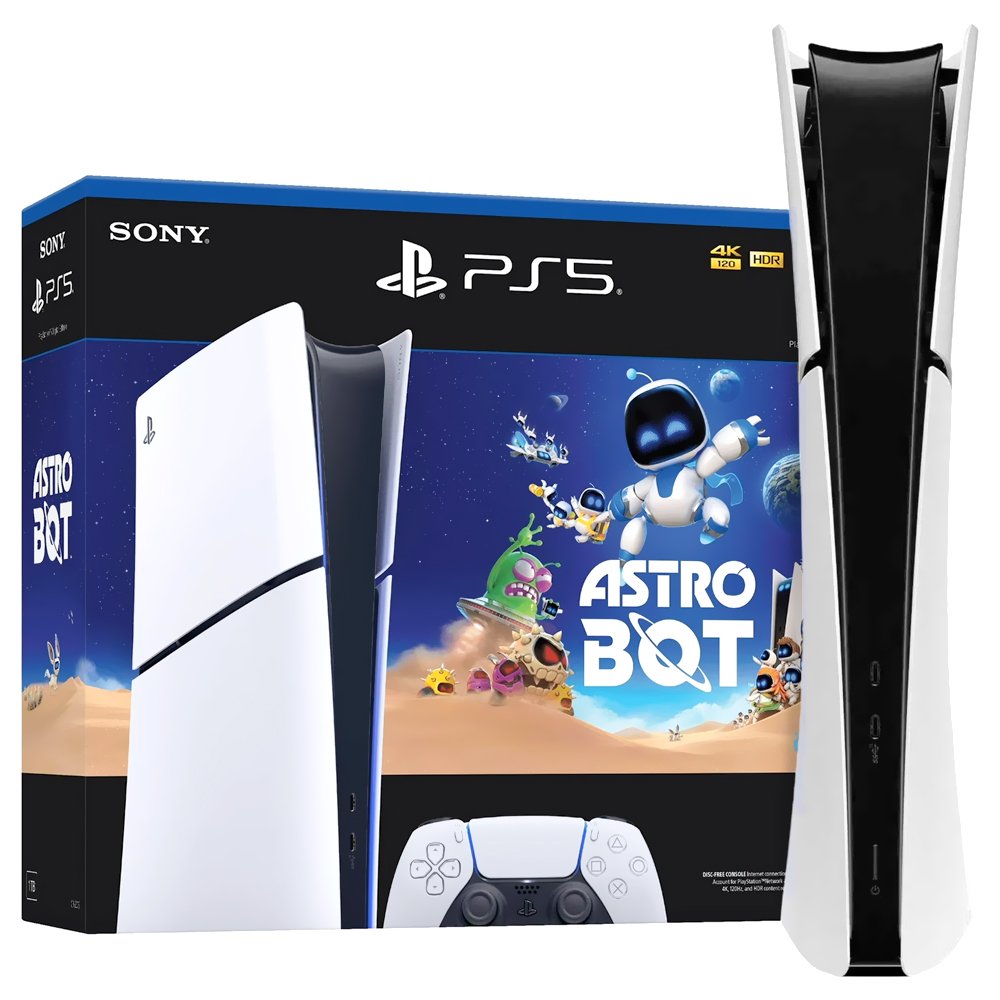 Consola Sony PlayStation 5 Slim CFI-2015 B01X 1TB Digital Edition Bivolt Blanco + Juego Astro Bot (Americano)