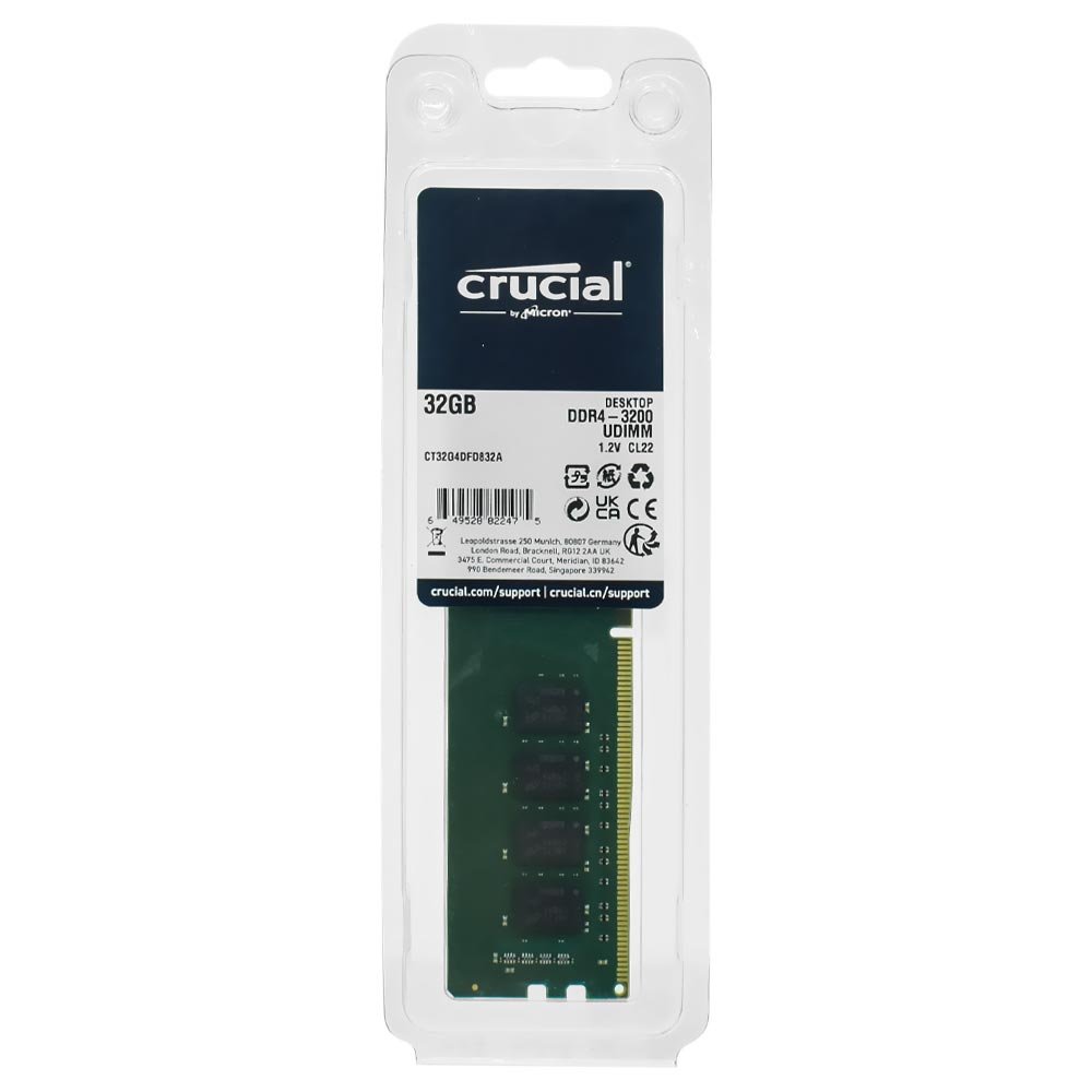 Memoria RAM Crucial DDR4 32GB 3200MHz CT32G4DFD832A
