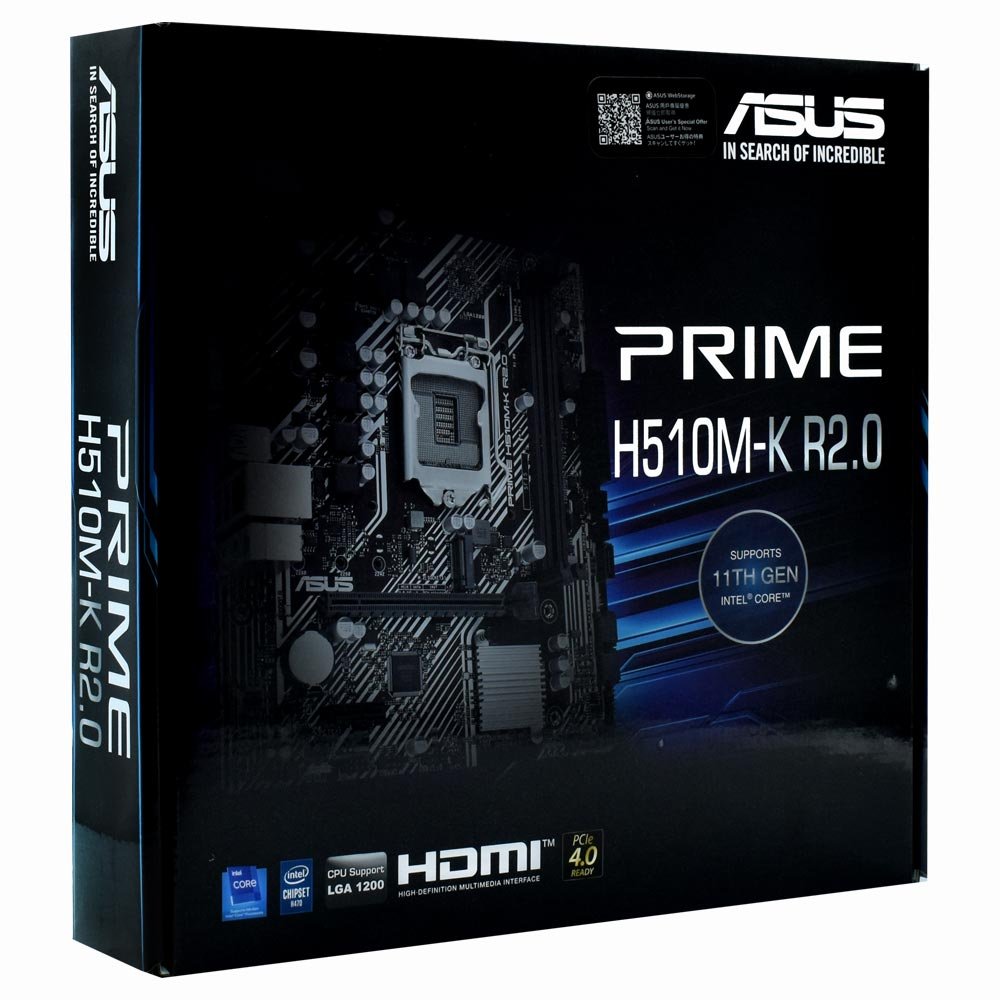 Placa Madre ASUS Prime H510M-K R2.0 Socket LGA 1200 VGA DDR4