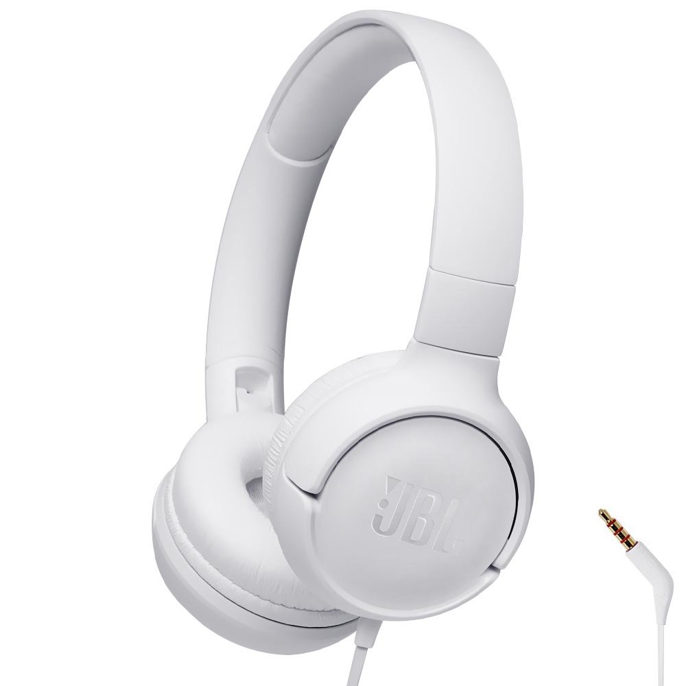 Auricular JBL Tune T500 Pure Bass Con Cable - Blanco