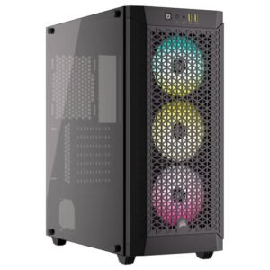 Gabinete Gamer Corsair 480T Airflow CC-9011272-WW Mid Tower 3 Cooler RGB Negro