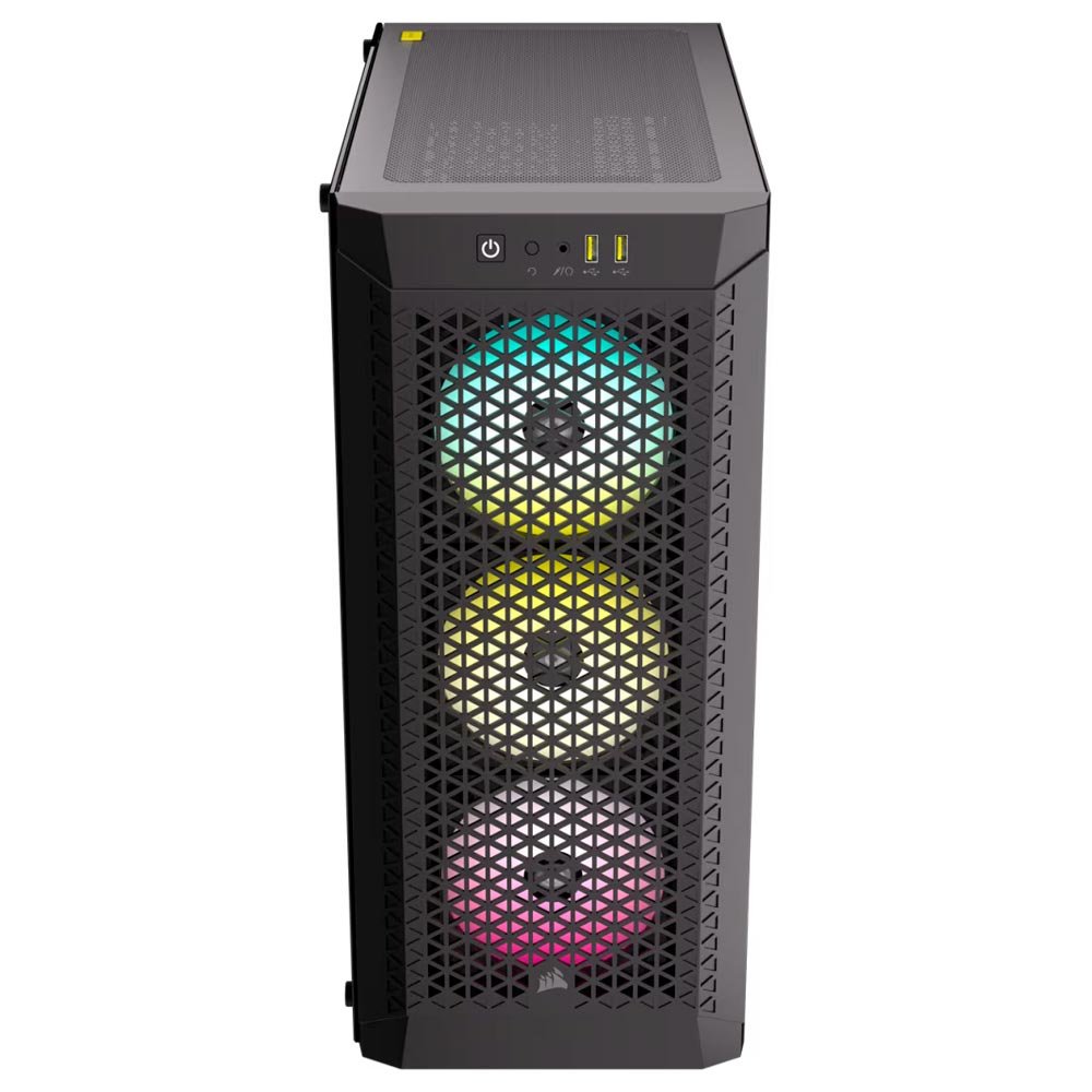 Gabinete Gamer Corsair 480T Airflow CC-9011272-WW Mid Tower 3 Cooler RGB Negro