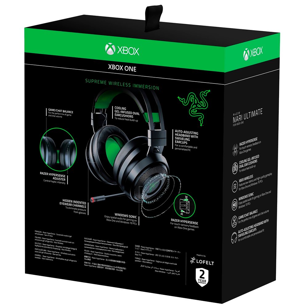 Auricular Gamer Razer Nari Ultimate Wireless - Negro Verde (RZ04-02910100-R3U1)