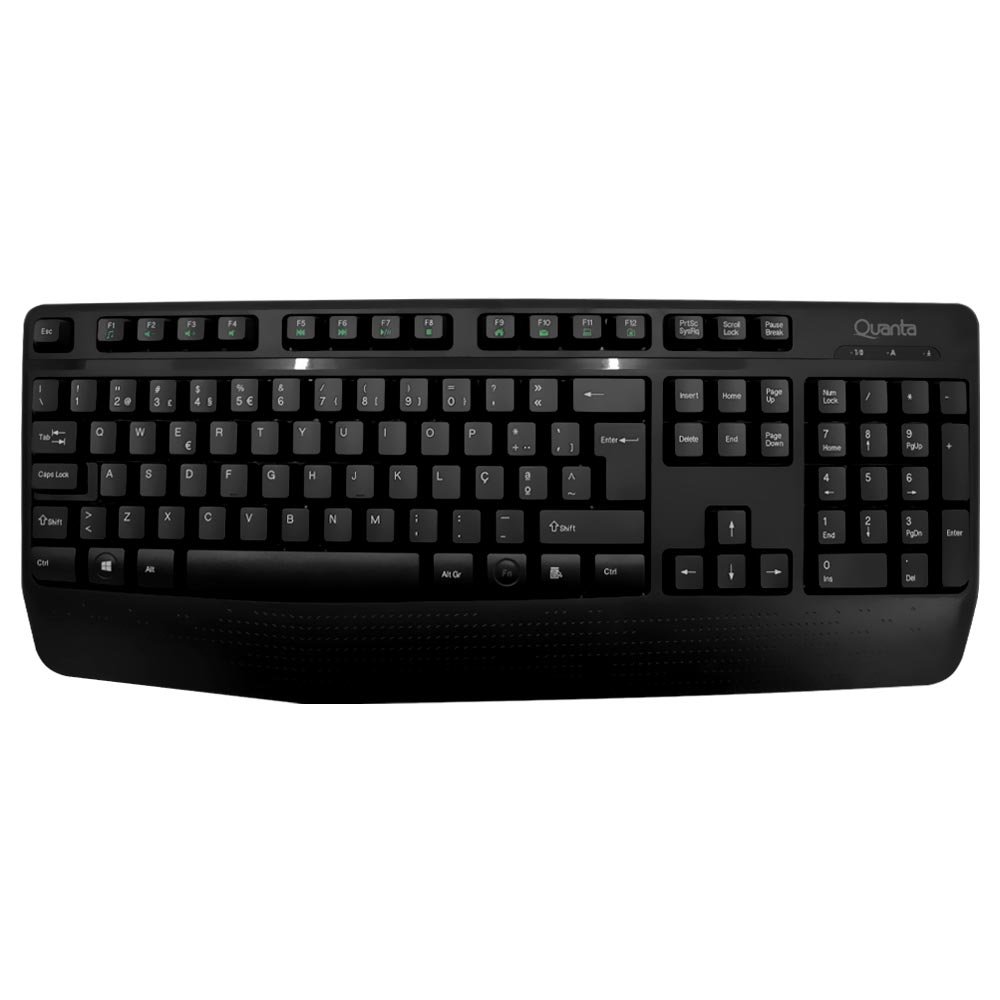 Teclado + Mouse Quanta QTKTM12 Wireless Portugués Negro