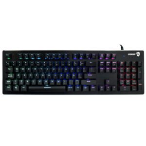 Teclado Gamer Mecánico Satellite GK-302 USB RGB Blue Español Negro