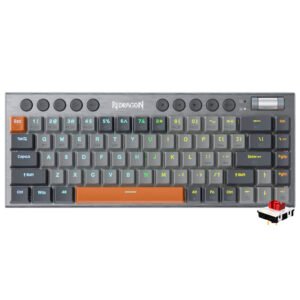 Teclado Gamer Mecánico Redragon K609GG-RGB-PRO Horus SE Mini Wireless RGB RED Inglés Gris