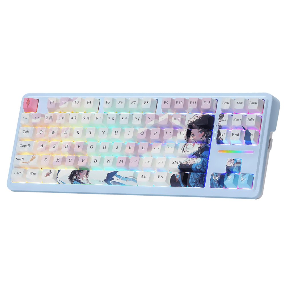 Teclado Gamer Mecánico Redragon K728AK-RGB-PRO Antonium Pro Wireless RGB Inglés Azul