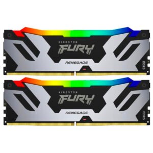 Memoria RAM Kingston Fury Renegade DDR5 32GB (2x16GB) 7600MHz RGB - Blanco / Plata (KF576C38RWAK2-32)