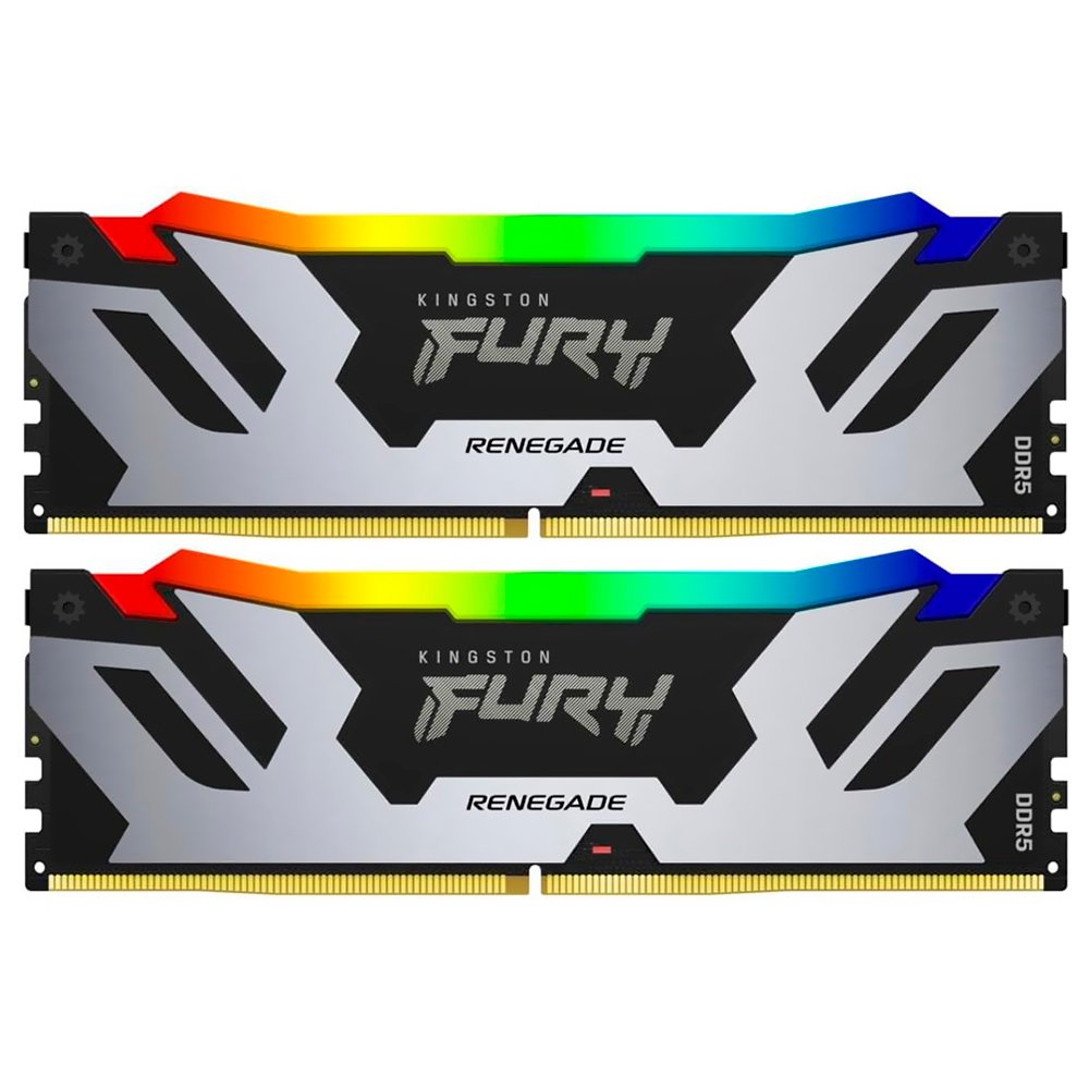 Memoria RAM Kingston Fury Renegade DDR5 32GB (2x16GB) 7600MHz RGB - Blanco / Plata (KF576C38RWAK2-32)
