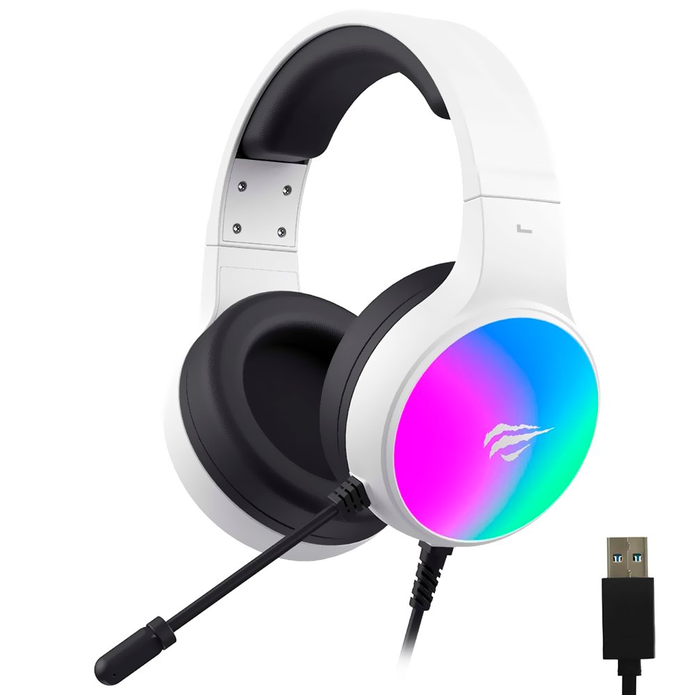 Auricular Gamer Havit H2043U GameNote RGB Con cable - Blanco