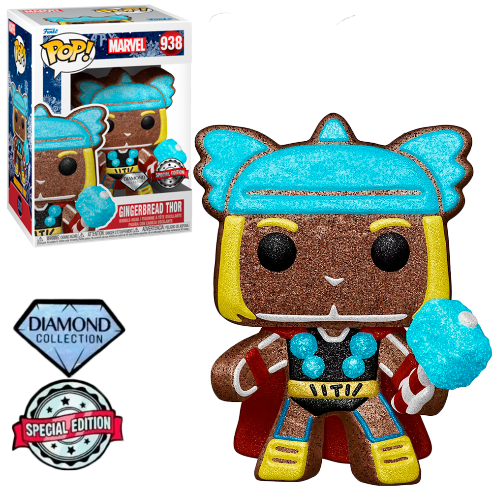 Funko Pop Marvel Holiday Exclusive - Gingerbread Thor 938 (diamond Collection)