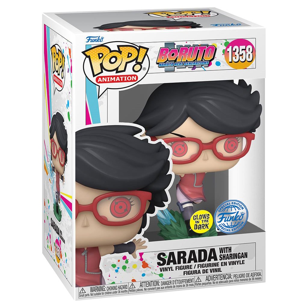 Funko Pop Animation Boruto: Naruto Next Generations Exclusive - Sarada With Shiragan 1358 (glows In The Dark)