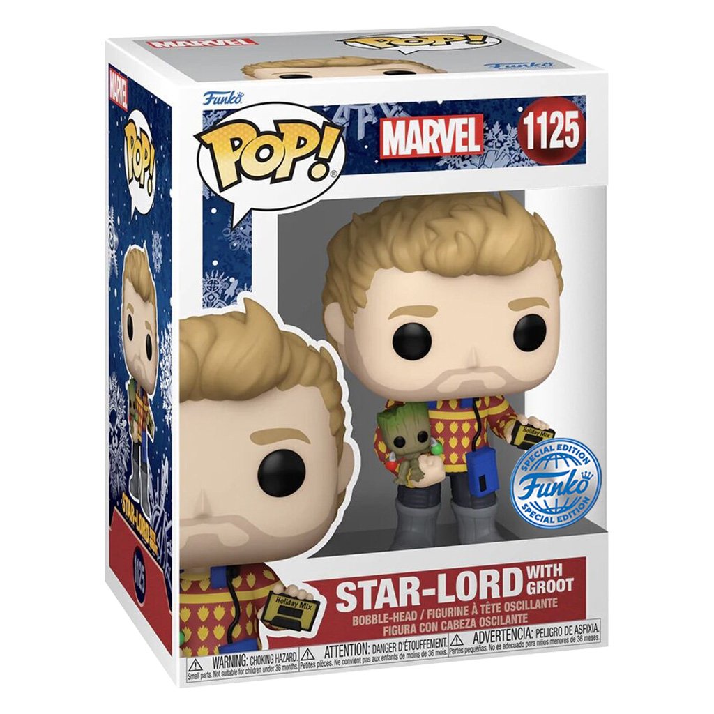 Funko Pop Marvel The Guardians Of The Galaxy Holiday Special Exclusive - Star-lord With Groot 1125