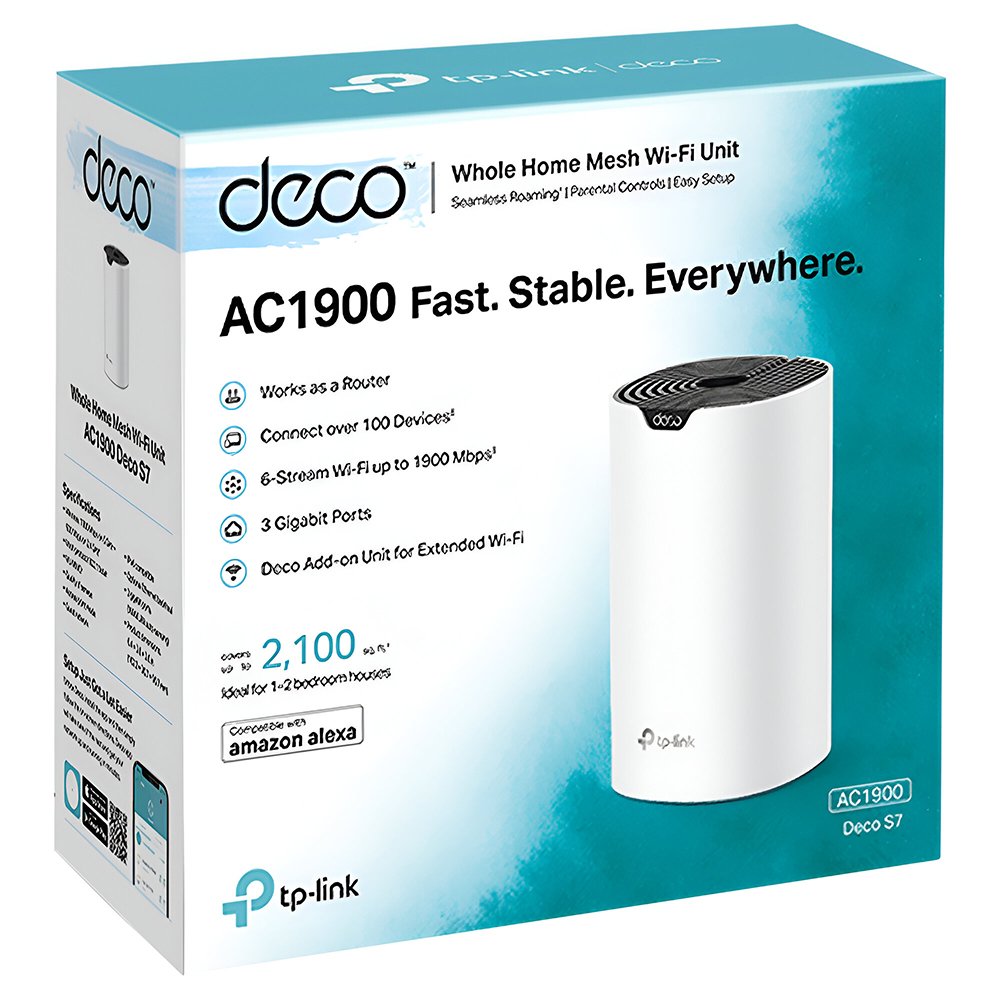 Router Tp-Link Deco S7 Whole Home Mesh Wi-Fi AC1900 Dual Band 2.4GHz 5GHz Blanco
