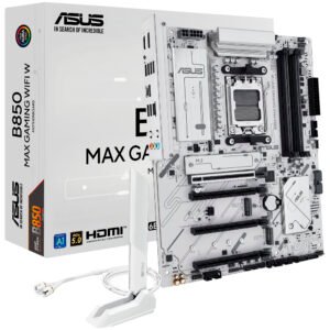 Placa Madre AM5 ASUS B850 MAX GAMING WIFI W M.2 DDR5 WIFI6E BT DP HDMI TYPE-C USB3.2 GLAN SOM WHITE 90Placa Madre1M10-M0EAY0