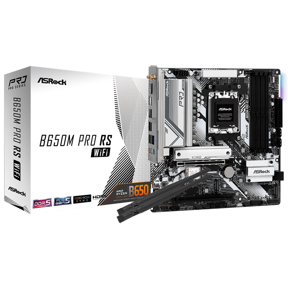 Placa Madre ASRock B650M Pro RS Wi-Fi Socket AM5 DDR5