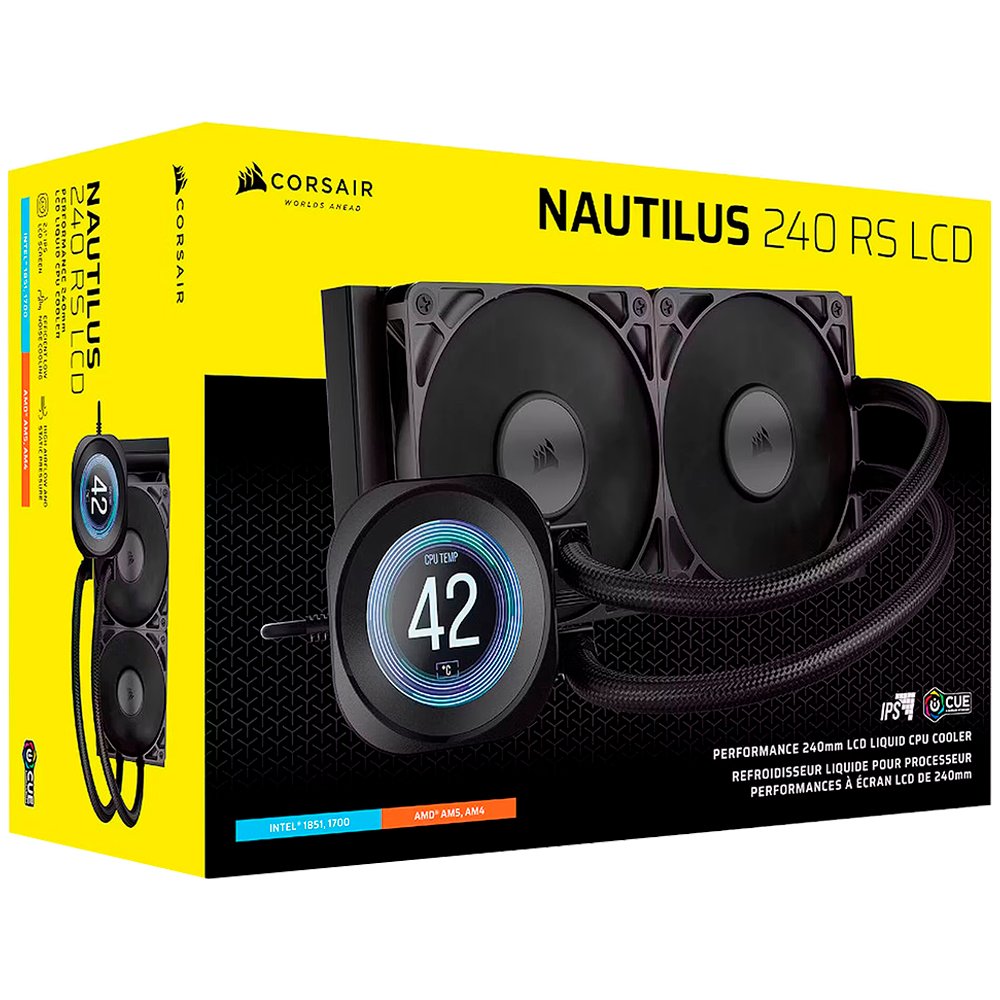 Refrigeración Liquida Corsair Nautilus 240 RS LCD 240MM - Negro (CW-9061031-WW)