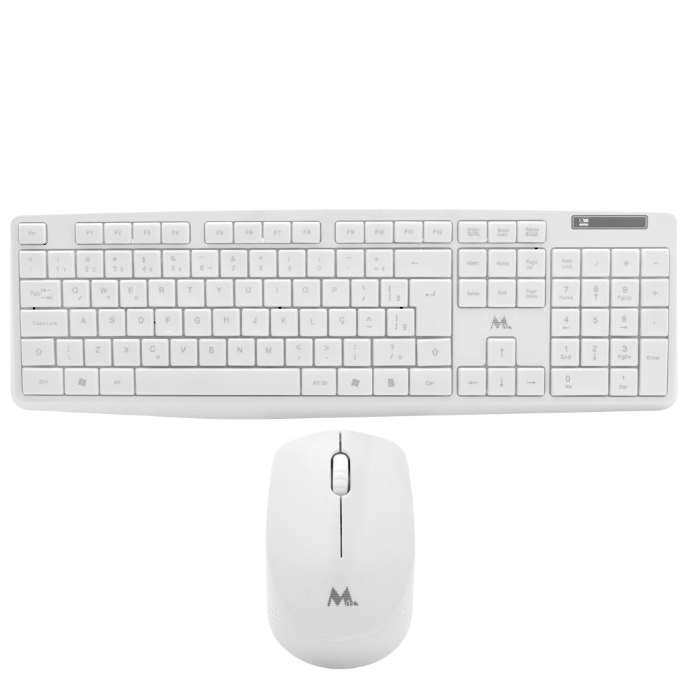 Teclado + Mouse Mtek KM-5239W Wireless Portugués Blanco