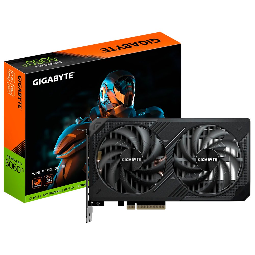VGA 16GB GIGABYTE RTX5060TI WINDFORCE OC 2587MHZ 128BIT GDDR7/DP/HDMI GV-N506TWF2OC-16GD