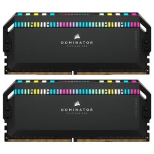 Memoria RAM Corsair Dominator Platinum DDR5 32GB (2x16GB) 6200MHz RGB - Negro (CMT32GX5M2X6200C36)
