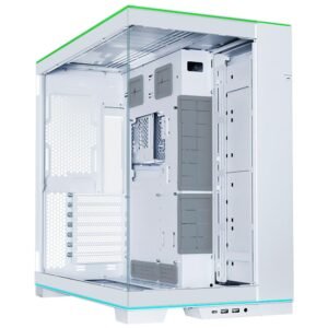 Gabinete Gamer Lian Dynamic Evo 011DERGBW Mid Tower RGB Blanco