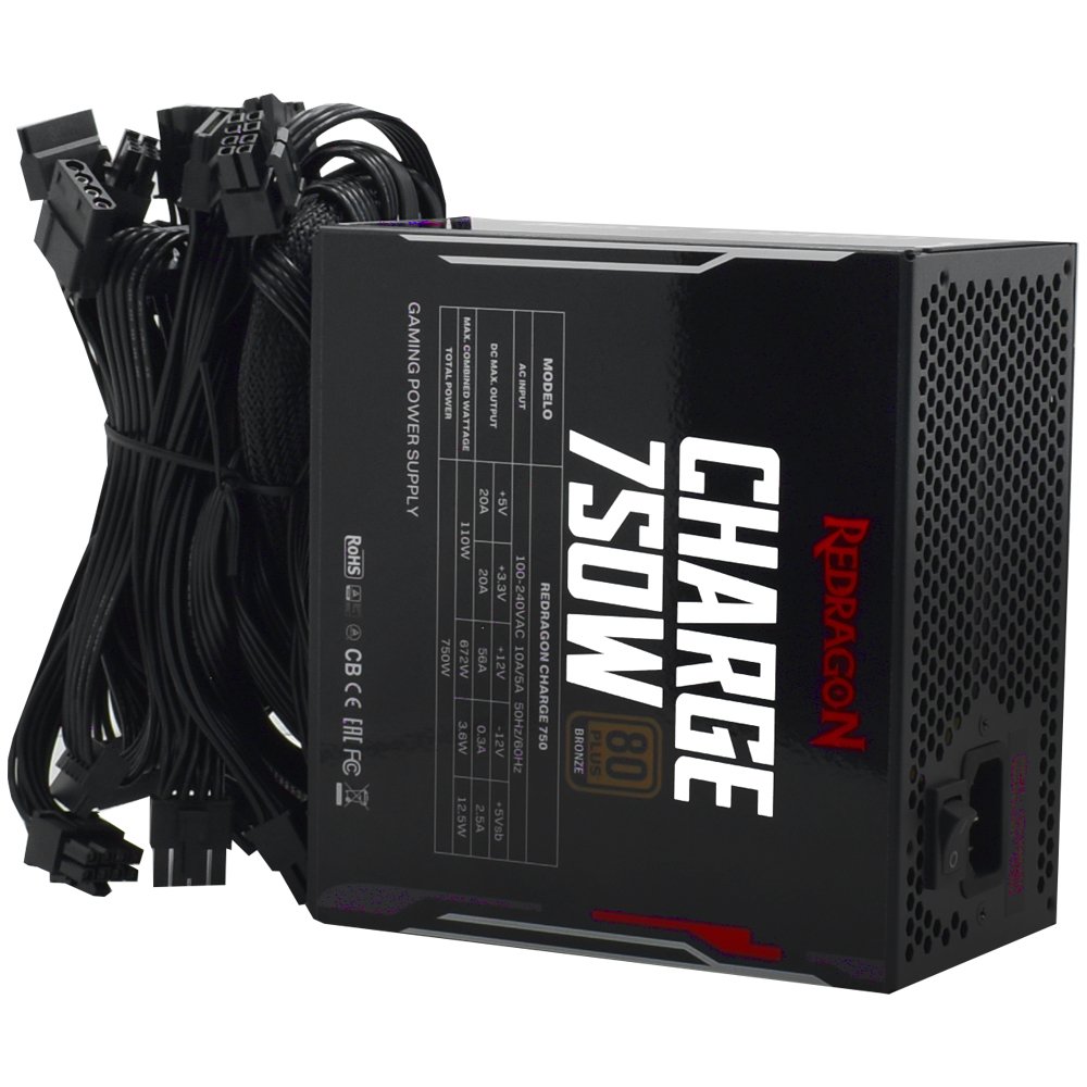 Fuente de Alimentación Redragon FRC-750 750W ATX No Modular 80 Plus Bronze(ATX V2.54)