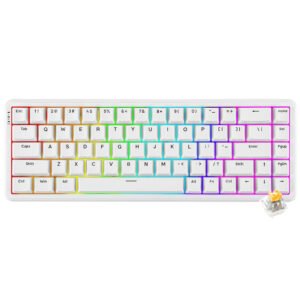 Teclado Gamer Mecánico Ajazz AK680 Max ABS Nacodexx Mini USB RGB Inglés Blanco (984655)