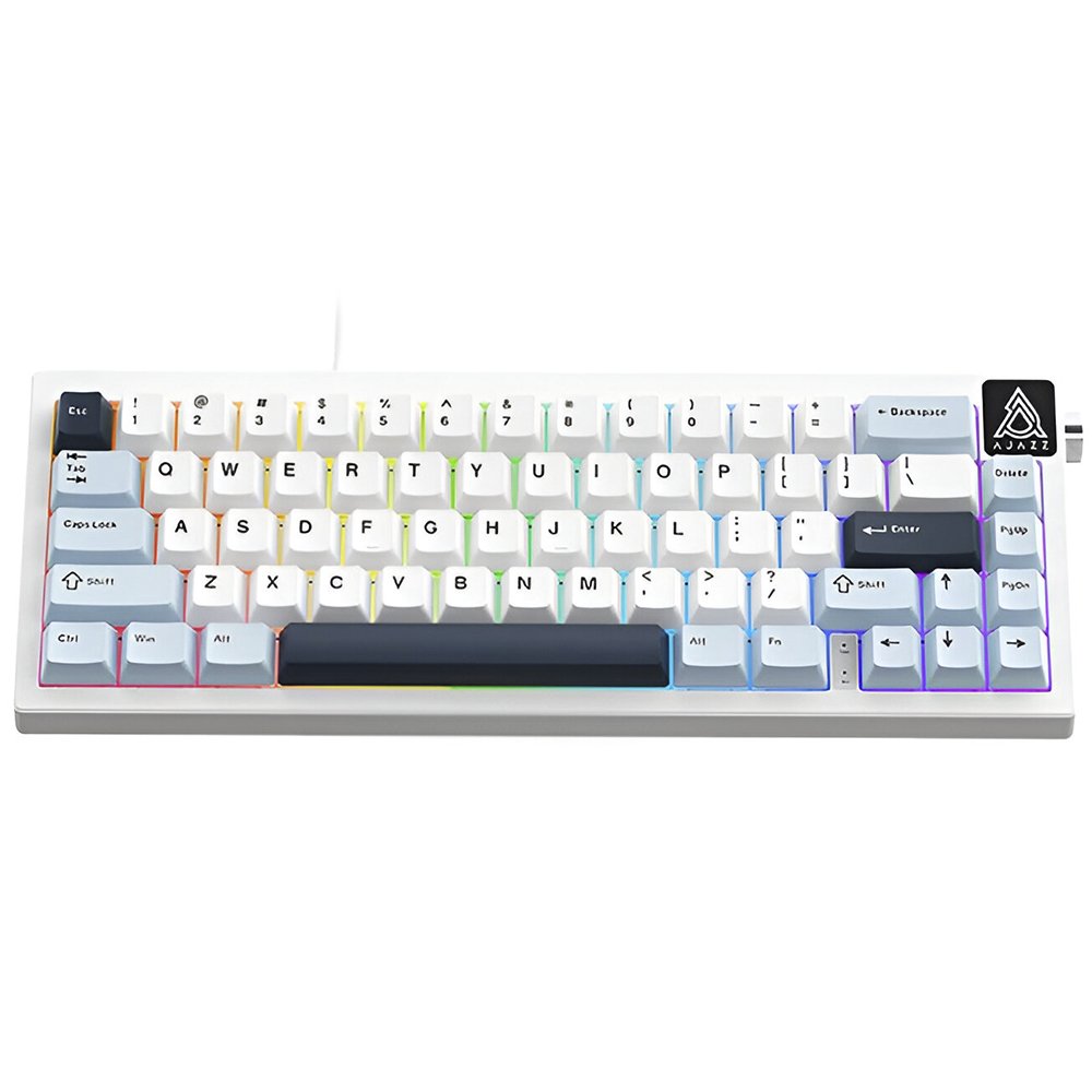 Teclado Gamer Mecánico Ajazz AK650 Nacodexx Mini USB RGB Sea Salt Inglés Blanco Azul (986468)