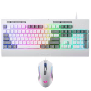 Teclado + Mouse Gamer Redragon Essentials S151W USB RGB Inglés Blanco
