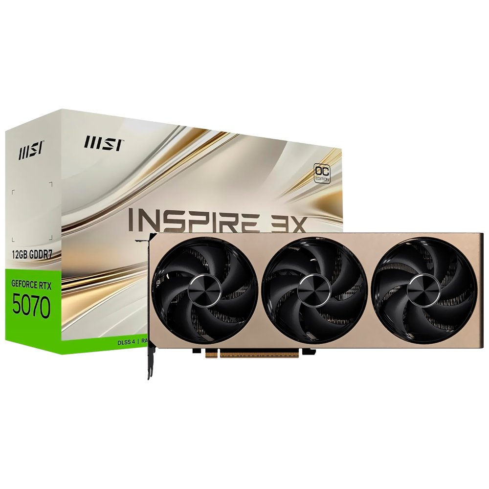 Tarjeta de Video MSI Inspire 3X OC 12GB GeForce RTX5070 GDDR7 - 912-V532-211